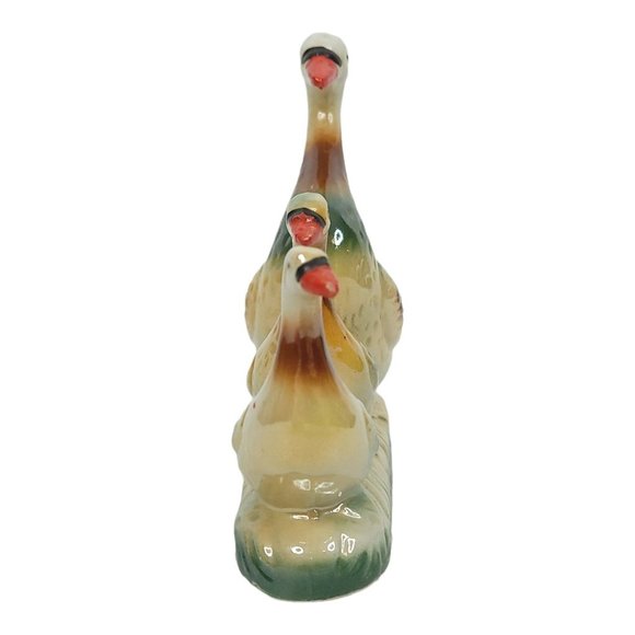 Vintage Porcelain 3 Geese Mother Goose Goslings Figurine Lustreware Brazilian - Picture 5 of 12